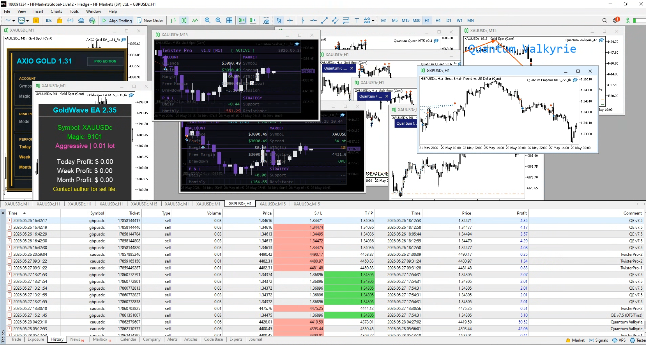 Quantum Emperor EA MT5 trading screenshot
