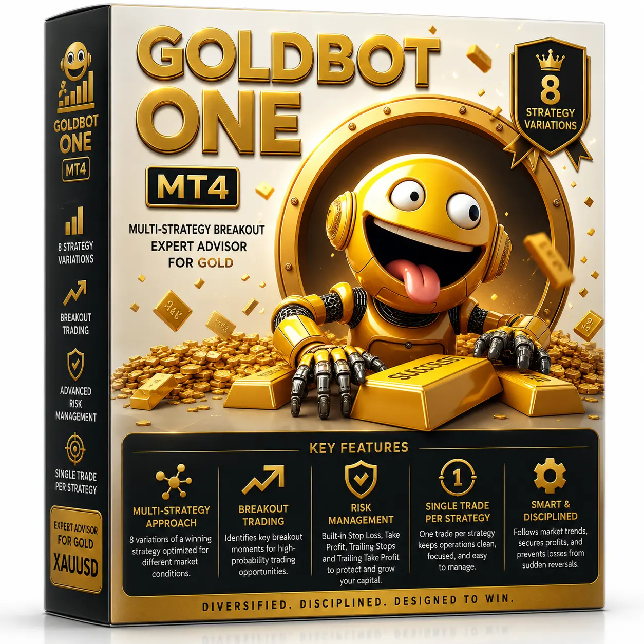 Goldbot One MT4 Gold breakout EA for prop firms