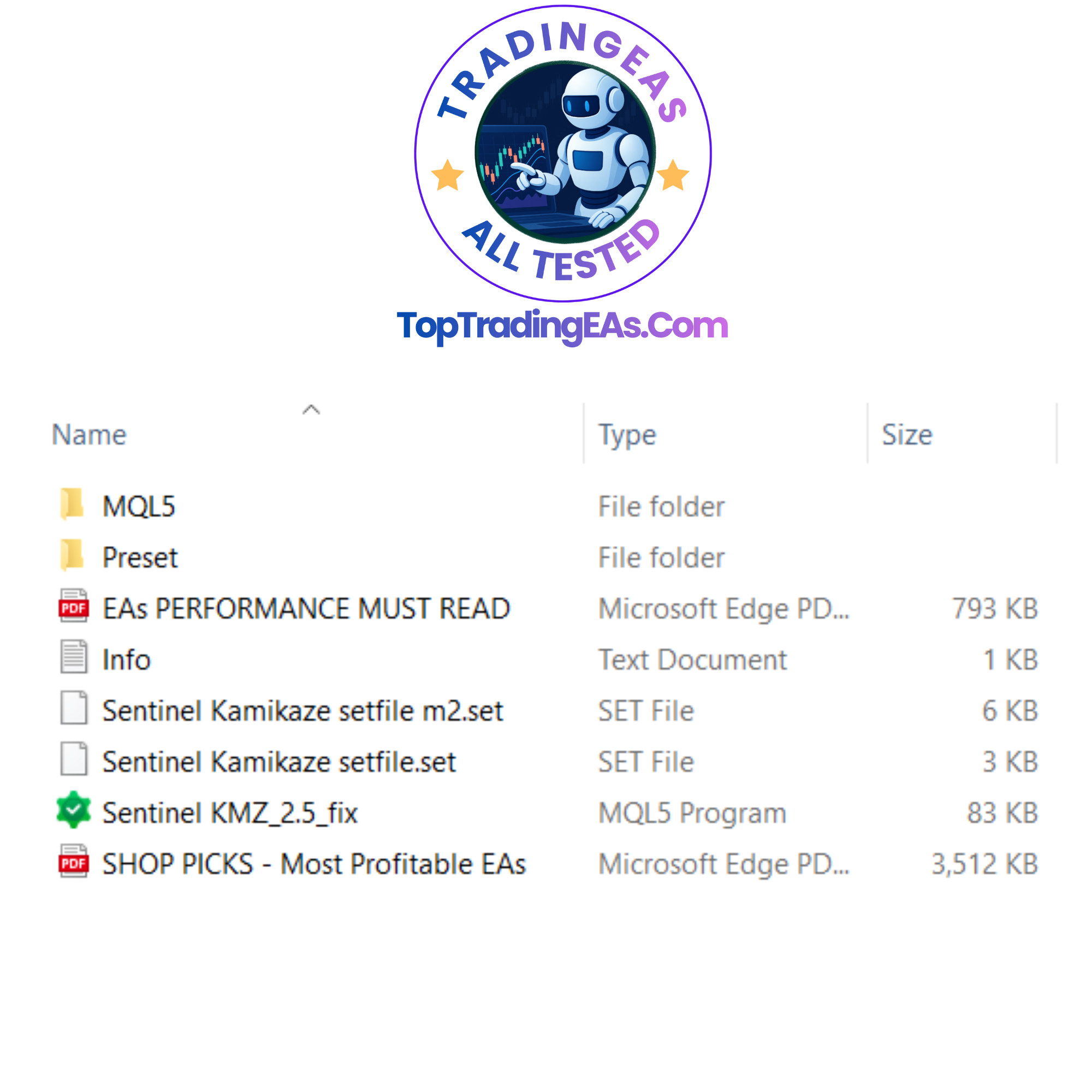 Sentinel KMZ MT5 instant download ZIP file content