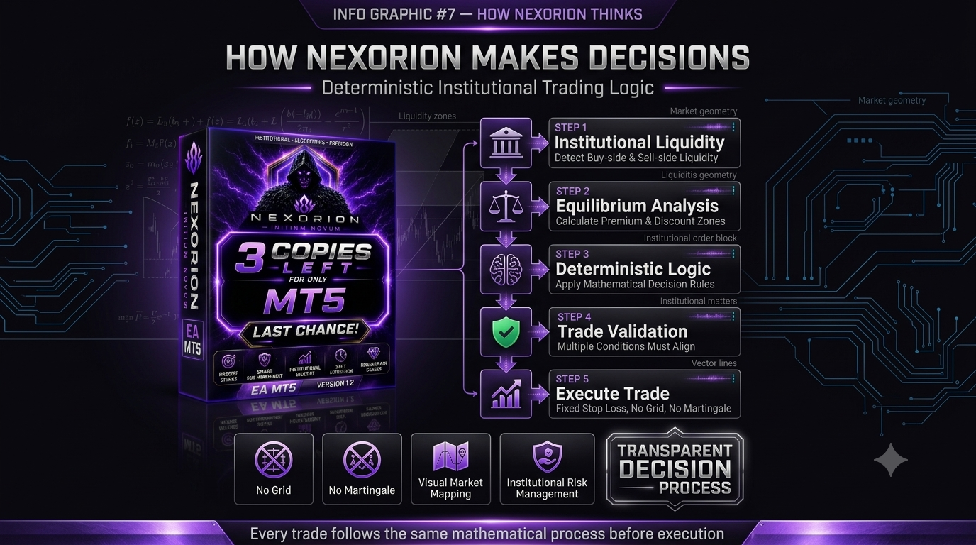 Nexorion institutional trading logic infographic