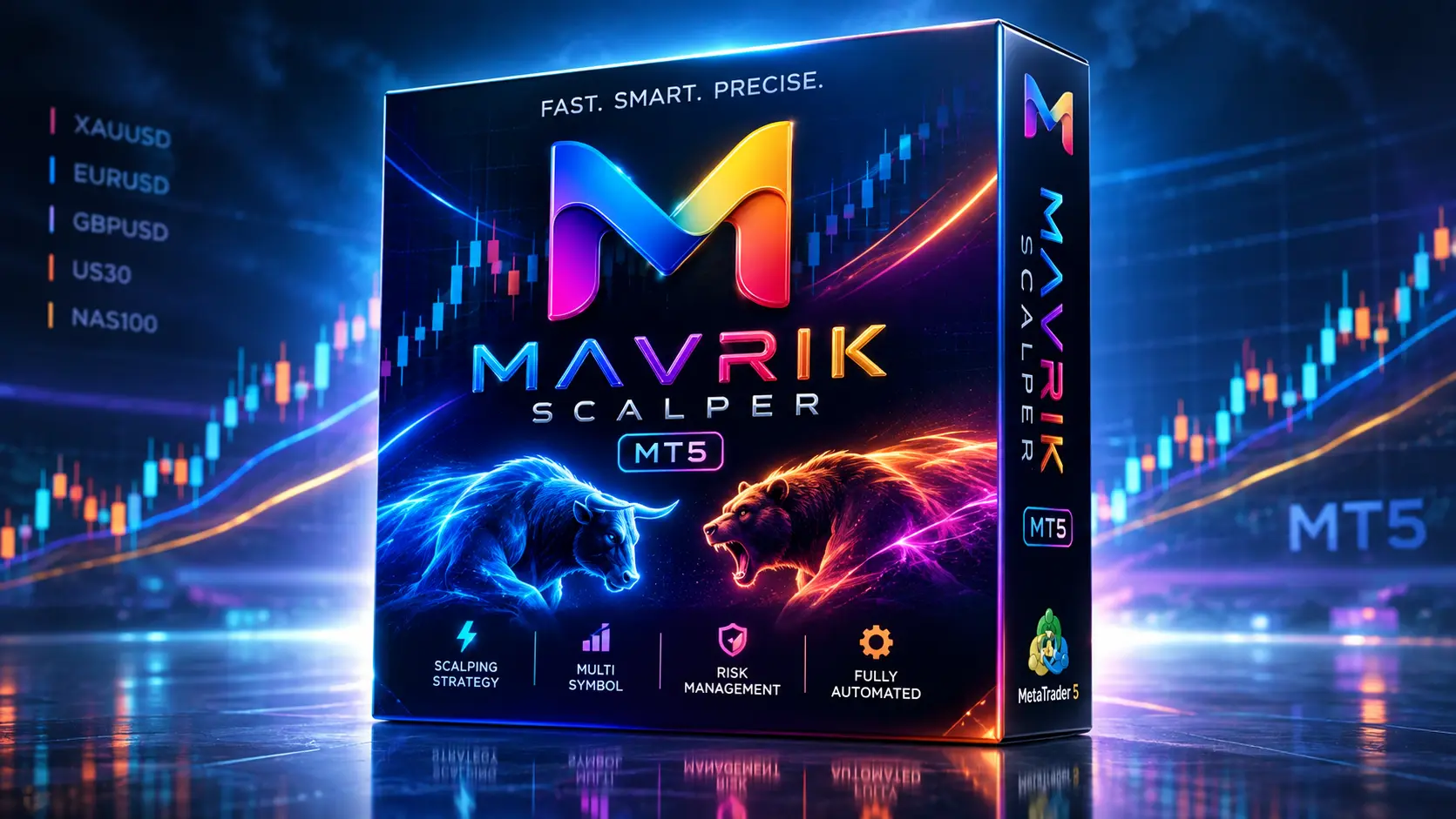 Mavrik Scalper MT5 AI gold trading EA boxshot