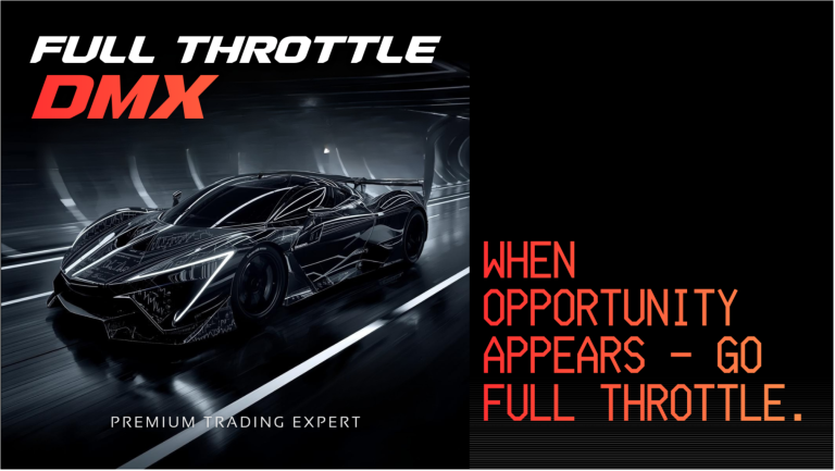 Full Throttle DMX EA MT5 feature image showing a multi-currency Forex trading robot with 10 independent strategies, dynamic risk management, smart trailing stop and automated MetaTrader 5 trading.