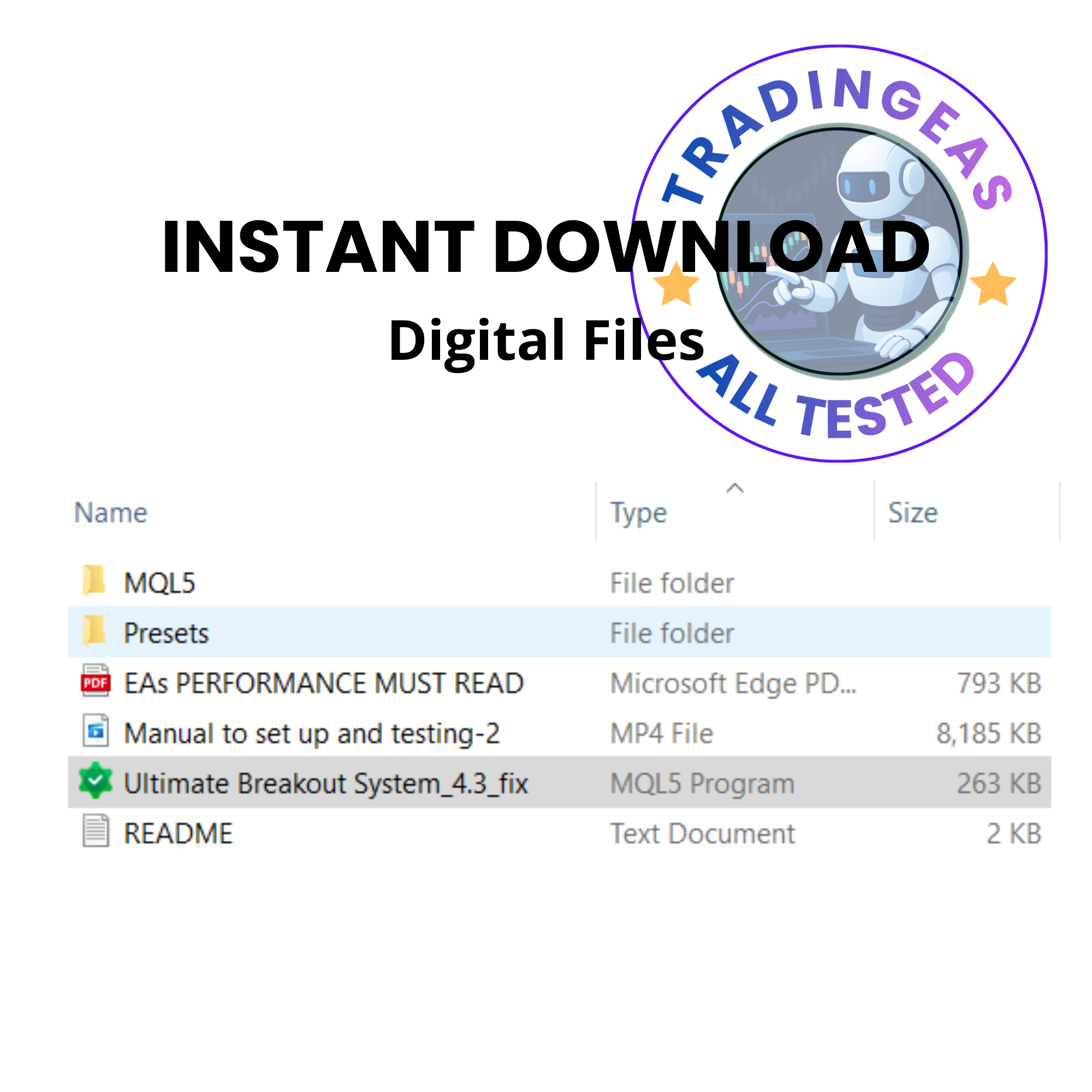 Ultimate Breakout System MT5 ZIP content example