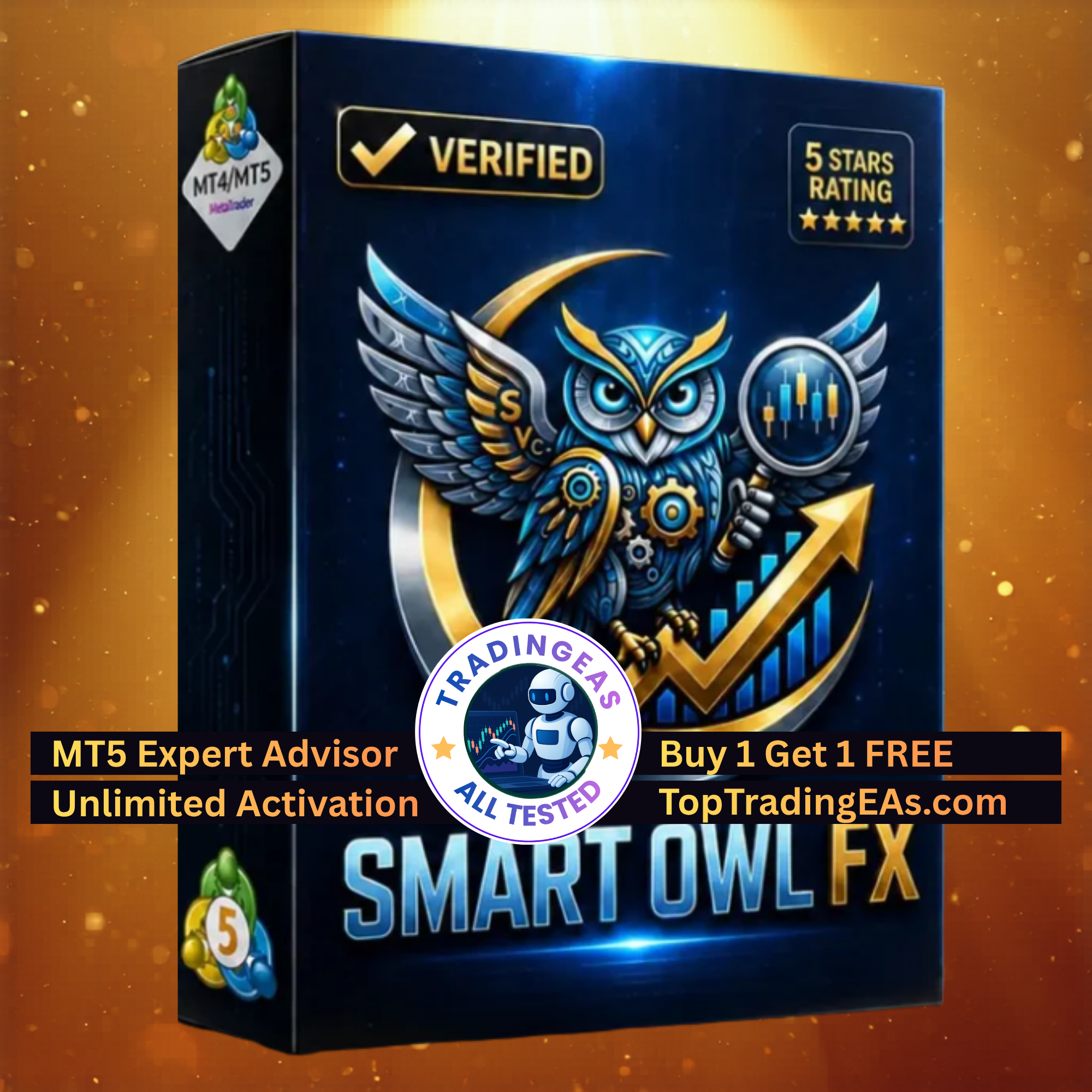Smart Owl FX MT5 Expert Advisor product cover for multi-currency Forex trading