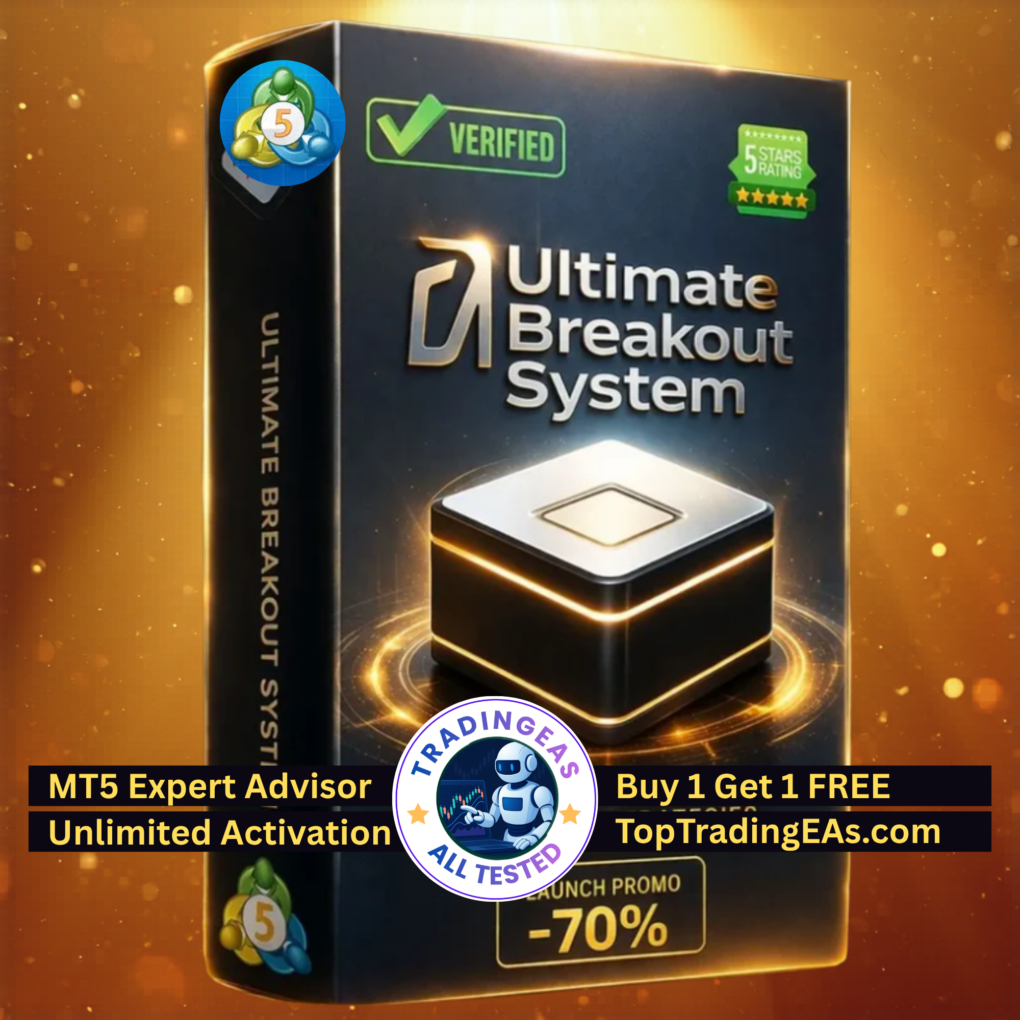 Ultimate Breakout System MT5 product cover for breakout trading strategies