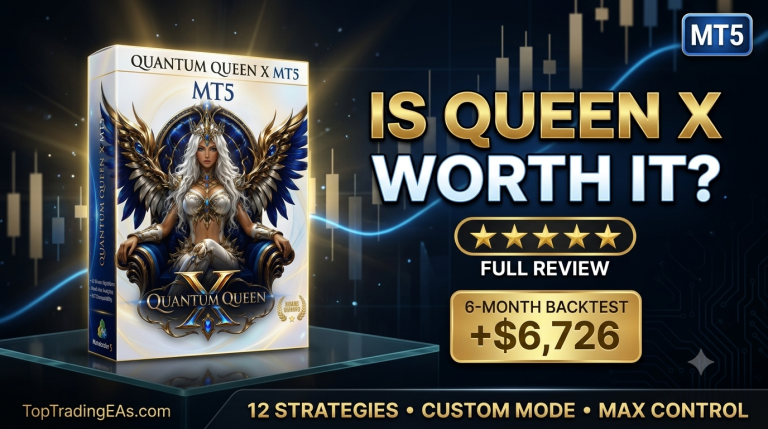 Quantum Queen X MT5 Review with Gold Expert Advisor backtest results for XAUUSD trading